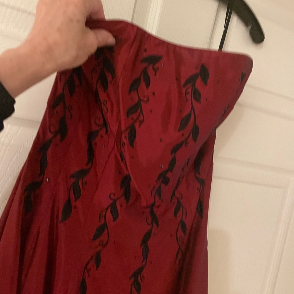 Jessica McClintock Red and Black Strapless Dress